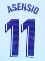 2021 2022 Avery Dennison Real Madrid Home kit Asensio name set and badge Liga Player Issue