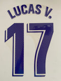 2021 2022 Avery Dennison Real Madrid Home kit Lucas V. name set and badge Liga Player Issue