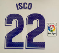 2021 - 2022 Real Madrid Isco Home Player Issue Kit Set name Liga Avery Dennison