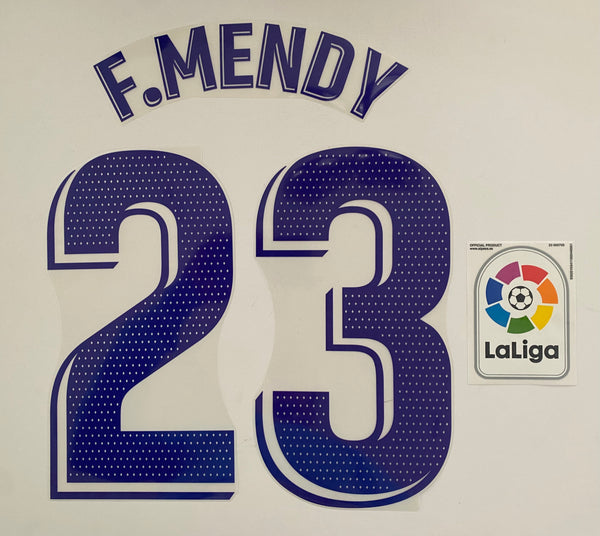 2021 - 2022 Real Madrid F. Mendy kit set name liga Home Player Issue Avery Dennison