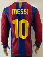 2010 - 2011 Barcelona Home Shirt Messi 10 Long Sleeve Player Issue Barcelona B BNWT Size Small