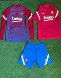 2021-2022 FC Barcelona Home Training Kit Drill Top Shirt and Short Player Issue Kitroom Pre Owned Size M