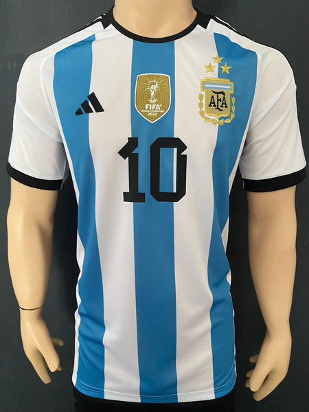 2022 Argentina Home Shirt Messi 3 stars Champions World Cup Qatar SIze L