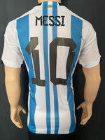 2022 Argentina Home Shirt Messi 3 stars Champions World Cup Qatar SIze L