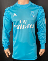 2016 - 2017 Real Madrid Goalkeeper Shirt NAVAS 1 Long Sleeve Player Issue Kitroom Mint Condition SIze 8