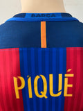 2016 - 2017 Barcelona Home Shirt Pique Liga Long Sleeve Player Issue Kitroom Size L