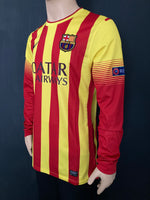 2013-2014 FC Barcelona Away Shirt Messi Player Issue Kitroom Long Sleeve Champions New BNWT Size L