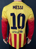 2013 - 2014 Barcelona Sanyera Third Shirt Messi Player Issue Kitroom Long Sleeve Size L