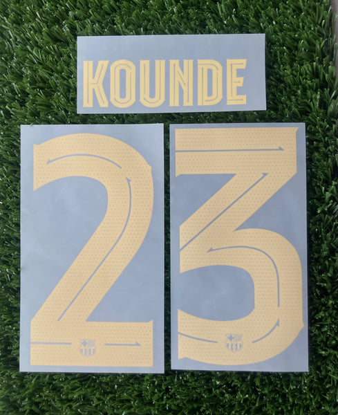 2024-2025 FC Barcelona Home kit Name Number set Kounde Player Issue Champions League