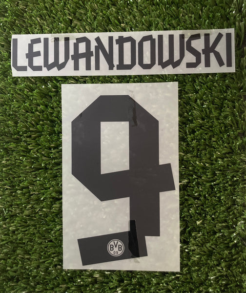 2012-2013 Borussia Dortmund BVB Home kit Name Number set Lewandowski