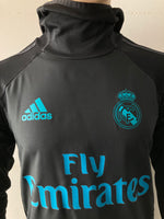 2017 - 2018 Real Madrid Traning Sweatshirt Player Issue Kitroom with sponsors (S)