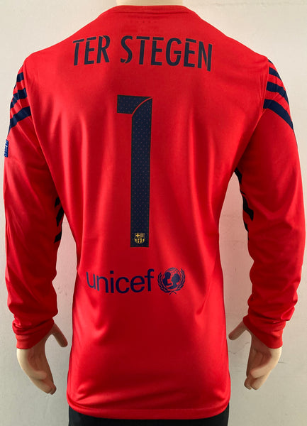 2015 - 2016 Barcelona Goalkeeper Shirt Ter Stegen Champions Player Issue Kitroom (L) NWT