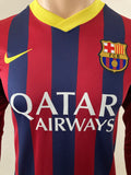 2013-2014 FC Barcelona Home Shirt Lionel Messi LFP League Long sleeve Pre Owned Size S