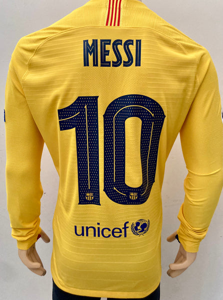 2019-2020 FC Barcelona Away shirt Messi Player issue Kitroom Champions League Long sleeve New with tags