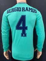 2019 - 2020 Real Madrid Third Shirt Sergio Ramos Long Sleeve Player Issue (S) BNWT