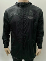 2020-2021 Real Madrid Crossover Y-3 Hooded Jacket Full Print Stripe Logo Black