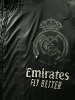 2020-2021 Real Madrid Crossover Y-3 Hooded Jacket Full Print Stripe Logo Black