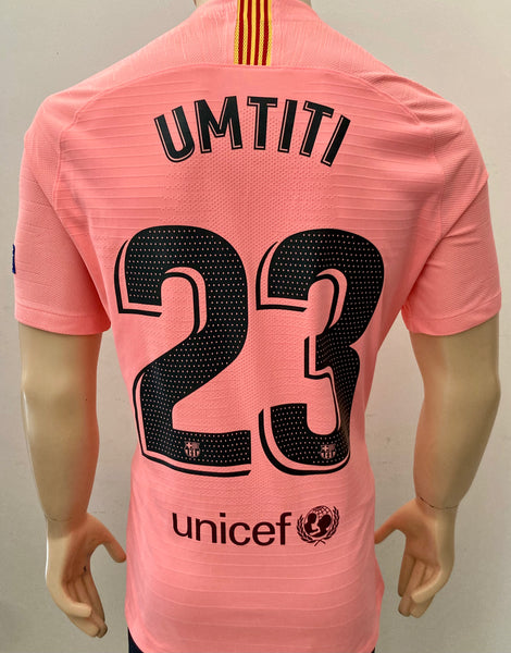 2018-2019 FC Barcelona Third Shirt Umtiti Champions League Kitroom Player Issue