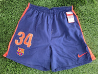 2009 - 2010 FC Short Barcelona Thiago 34 Player Issue Kitroom Match Away L