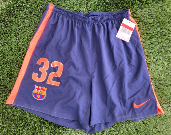 2009 - 2010 FC Barcelona Short Andreu Fontas 32 Player Issue Kitroom Match Away L