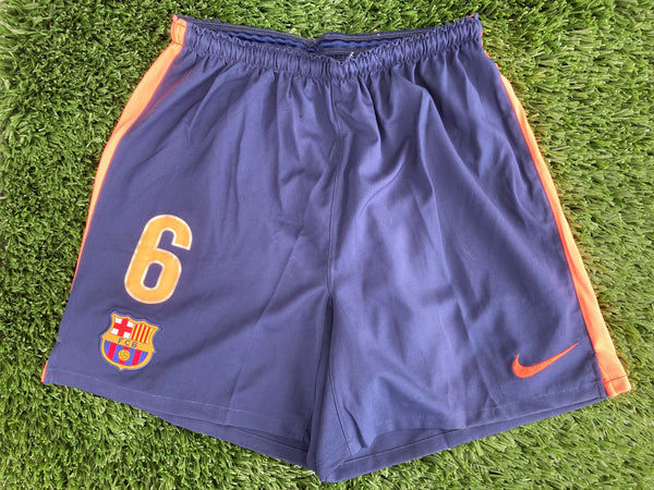 2009 - 2010 FC Barcelona Short Xavi 6 Player Issue Kitroom Match Away M