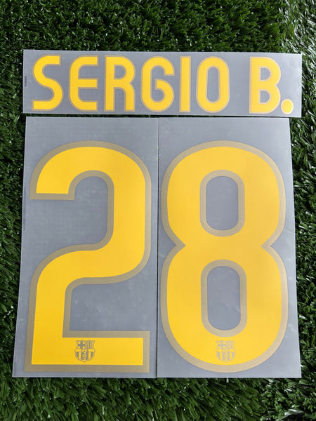 2008-2009 FC Barcelona Home Name Set and Number Sergio Busquets Reissue Liga and Champions Sipesa