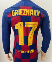 2019-2020 FC Barcelona Home Shirt Griezmann Long Sleeve Champions League Player Issue Kitroom
