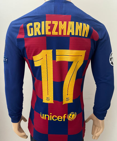 2019-2020 FC Barcelona Home Shirt Griezmann Long Sleeve Champions League Player Issue Kitroom