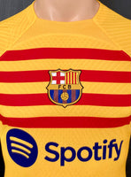 2022-2023-2024 FC Barcelona Fourth Shirt Senyera Player Issue Preowned Size L (fitted)