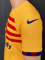 2022-2023-2024 FC Barcelona Fourth Shirt Senyera Player Issue Preowned Size L (fitted)