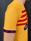 2022-2023-2024 FC Barcelona Fourth Shirt Senyera Player Issue Preowned Size L (fitted)