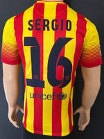 2013-2014 FC Barcelona Away kit Sergio Busquets Senyera New with tags BNWT Size S