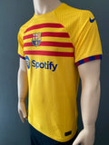 2023 Barcelona fourth shirt player issue authentic Senyera Pedri name Avery Dennison size S