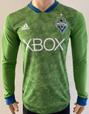 2018 Seattle Sounders Home Shirt Player Issue Long Sleeve MLS Pre Owned Size S