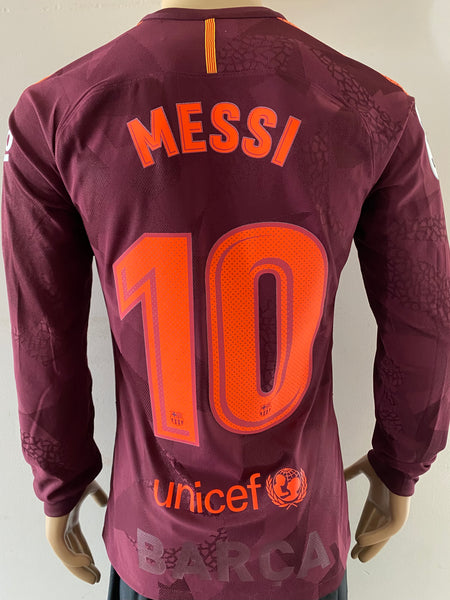 2017 2018 Barcelona Third shirt Messi player issue kitroom long sleeve Liga version new with tags, size M