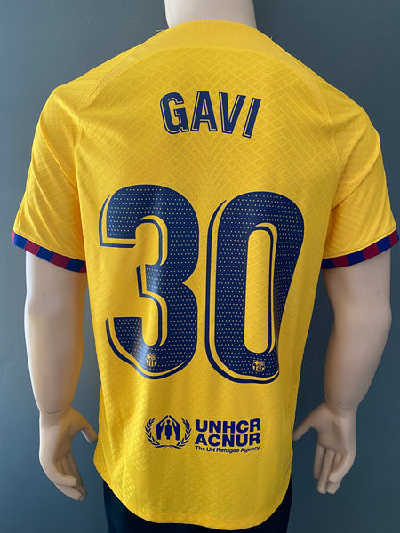 2022 2023 Barcelona fourth Gavi player issue Authentic Senyera dri fit Advance ADV name Avery Dennison