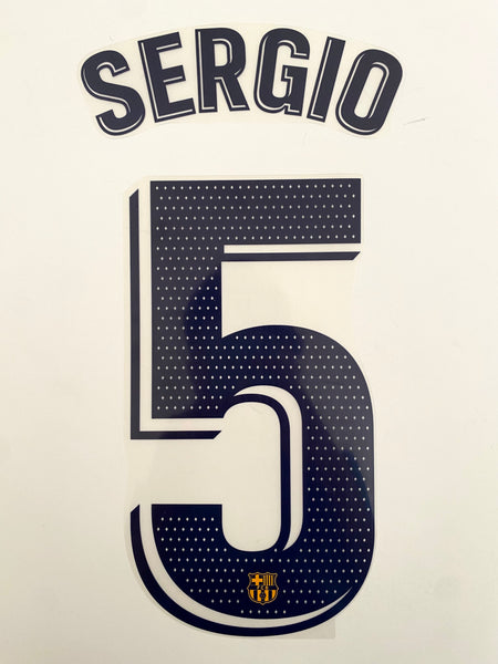 2019 2020 2022 2023 Sergio Busquets Name Set Barcelona fourth player issue Avery Dennison for senyera shirt adult size