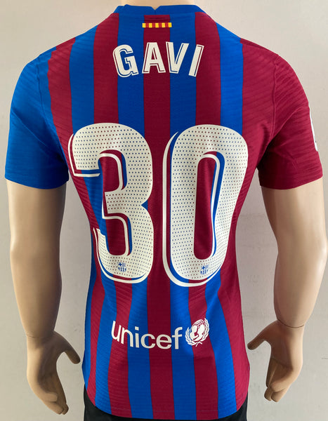 2021-2022 Nike FC Barcelona Player Issue Home Shirt Gavi La Liga Dri-Fit ADV