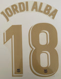2022-2023 FC Barcelona Home La Liga Jordi Alba 18 Player Issue Name set and Number Avery Dennison