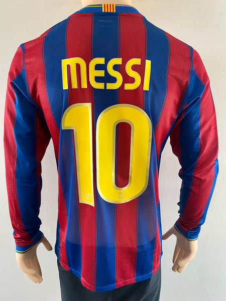 2009-10 Nike FC Barcelona Long Sleeve Home Shirt Messi UEFA Champions League Kitroom Player Issue