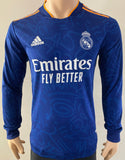 2021-2022 Adidas Real Madrid Player Issue Away Shirt Long Sleeve Vini Jr La Liga HEAT. RDY