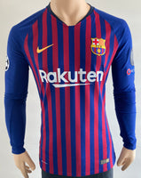 2018 2019 Barcelona Home Shirt Messi player issue kitroom Nike UEFA Champions League version new with tags size M (fitted)