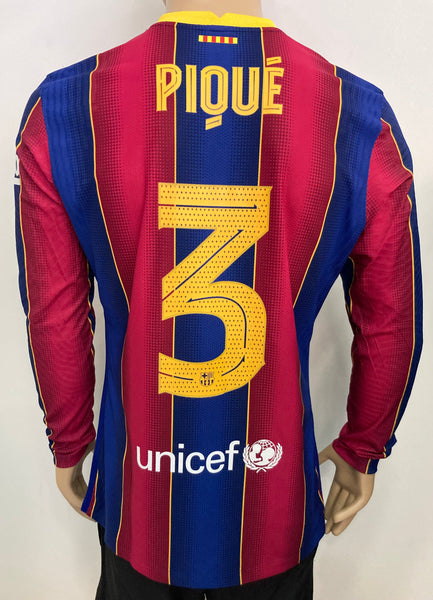 2020 2021 barcelona home long sleeve player issue kitroom pique king cup home