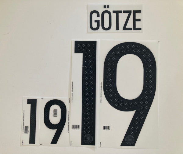 Name set Número Gotze 9 Alemania Eliminatorias para el Mundial de Rusia Para la camiseta de local/for home kit DekoGraphics