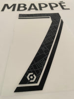 2022-23 PSG Paris Saint-Germain Ligue 1 Away Shirt Mbappé Name Set and Number Monblason