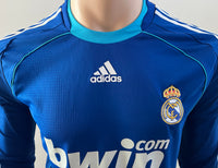 2008-2009 Adidas Real Madrid CF Long Sleeve Away Shirt Player Issue Van Der Vaart LFP Formotion