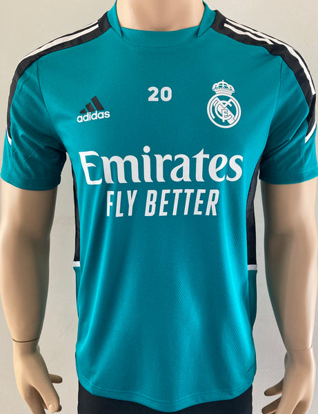 2021-2022 Adidas Real Madrid CF Player Issue UCL Pre-Match Shirt Vini Jr Primeblue BNWT