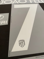 2021-22 Atlético de Madrid UCL and Copa del Rey Home Shirt Joao Felix 7 Name Set, Number and Sponsors Sipesa