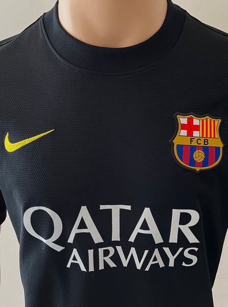 Nike FC Barcelona Football Jersey 2013-14 Black Qatar Airways #2 DANI ALVES  sz M