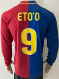 2008 2009 Barcelona shirt home Eto'o dri fit long sleeve name set Sipesa size M